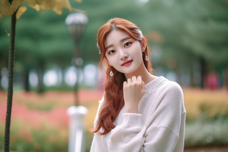 秋天写真图俏皮可爱清新的年轻美女唯美摄影图,高清,摄影图,摄影图片,图片大全,摄影图免费下载